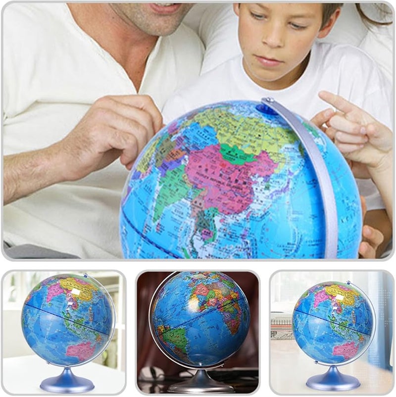 Rotating World Globe with Solid Base High Definition Map Educational Teaching Tool for Classroom Home Desk Decor - Image 5